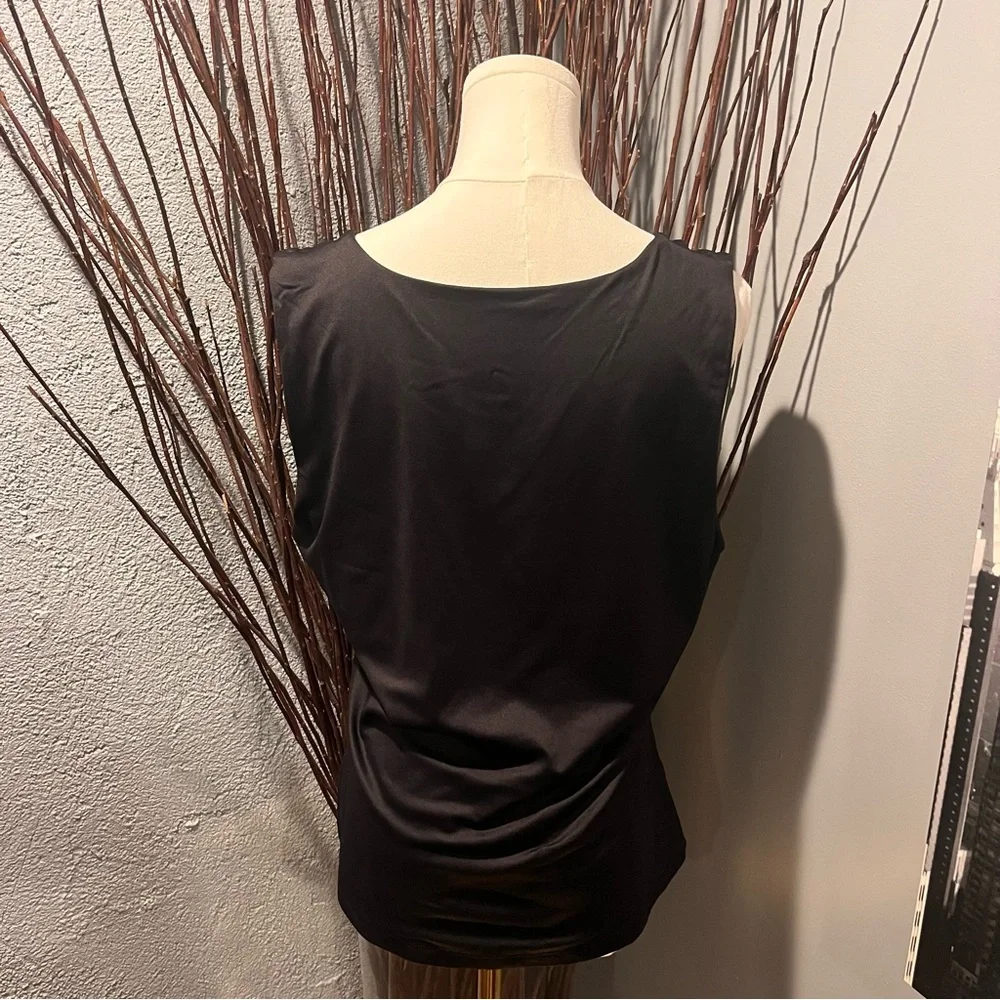 🌸TAHARI ESSENTIALS BLACK DOUBLE LINED TANK TOP SIZE XL🌸 - Picture 2 of 3